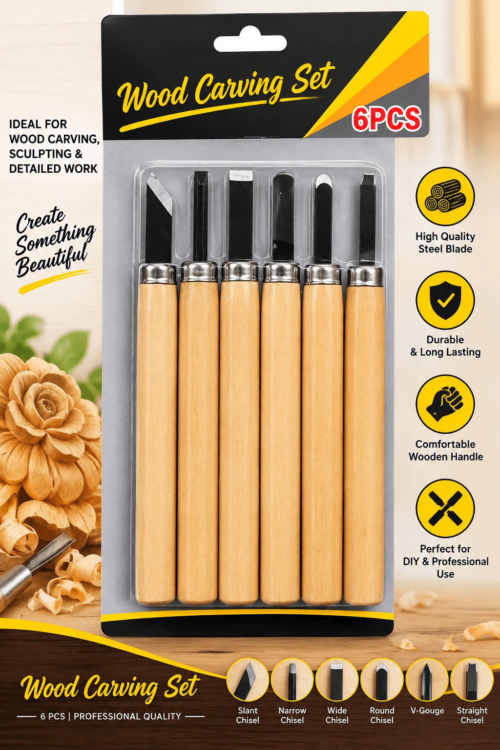 WOOD CRAVING SET 6 PCS